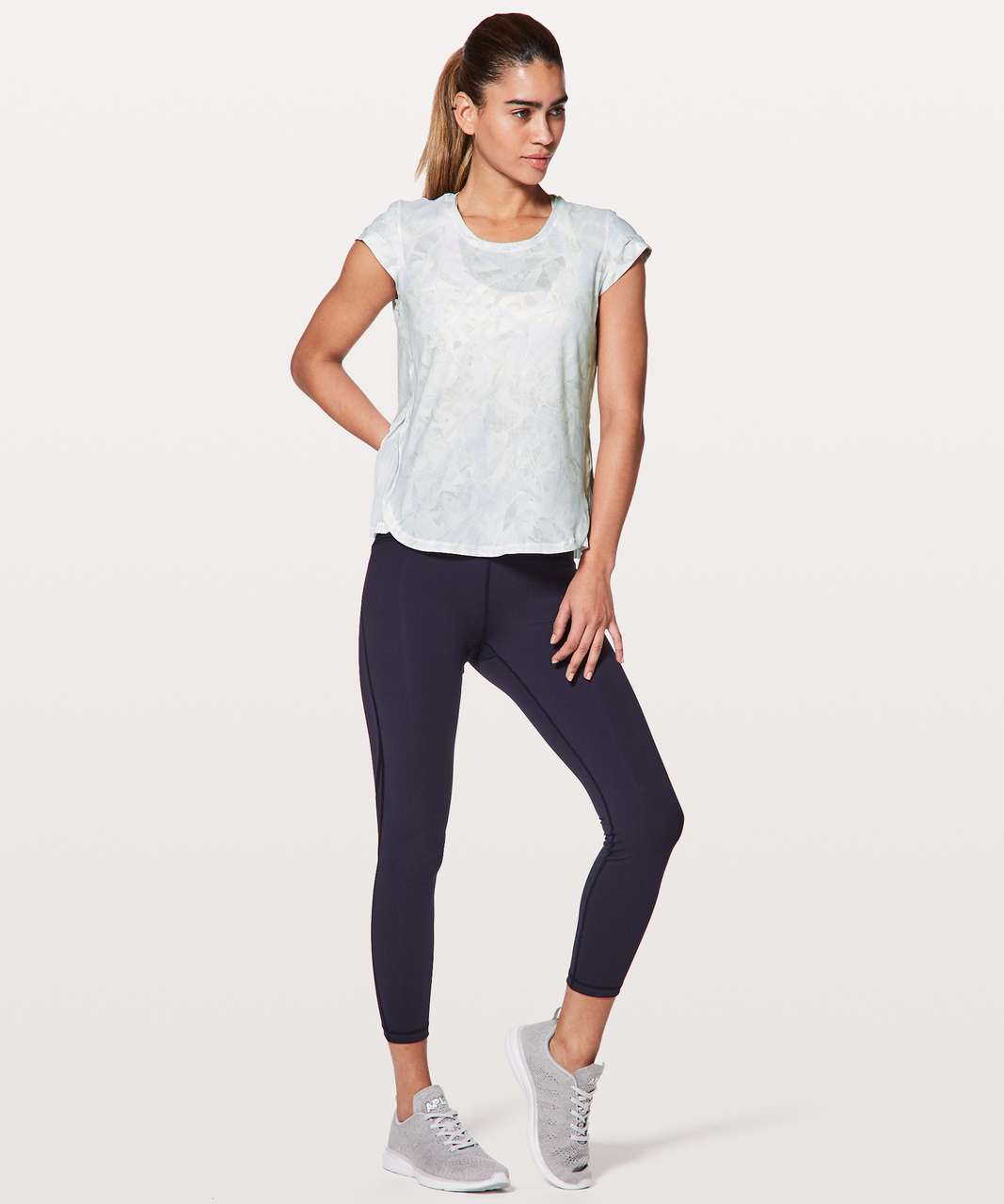 Lululemon Just Pleat It Short Sleeve - Jasmine White Multi