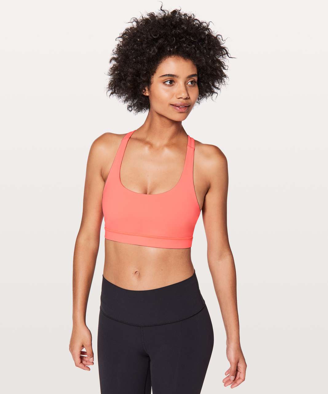 NEW Lululemon Energy Bra High Neck Long Line Ribbed B-D CUP Sunset Size 6 &  8