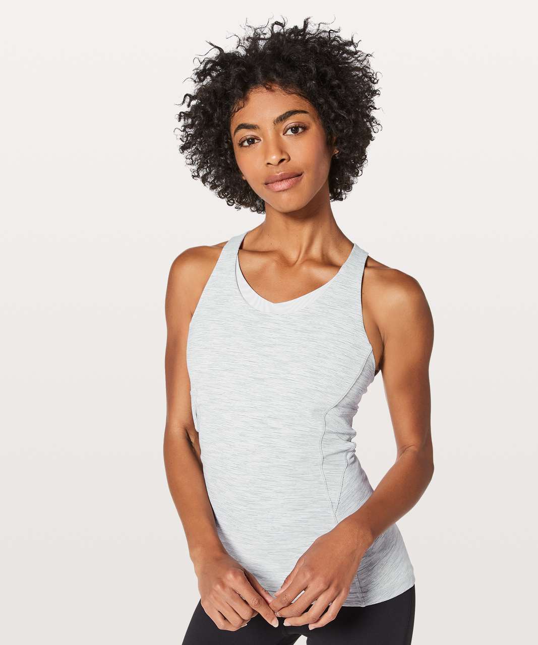 Neu Lululemon Laufen IN The City Tank Top W Bh Blumenmuster Lila Weiß Grün  4 10