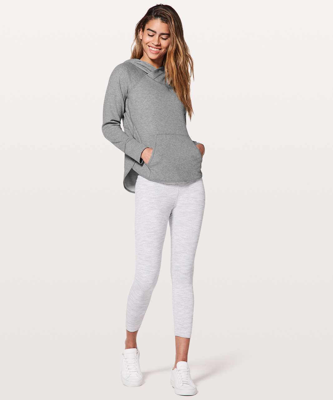 Lululemon Time Out Hoodie Heathered Blue Front Pocket Women's Size: 4