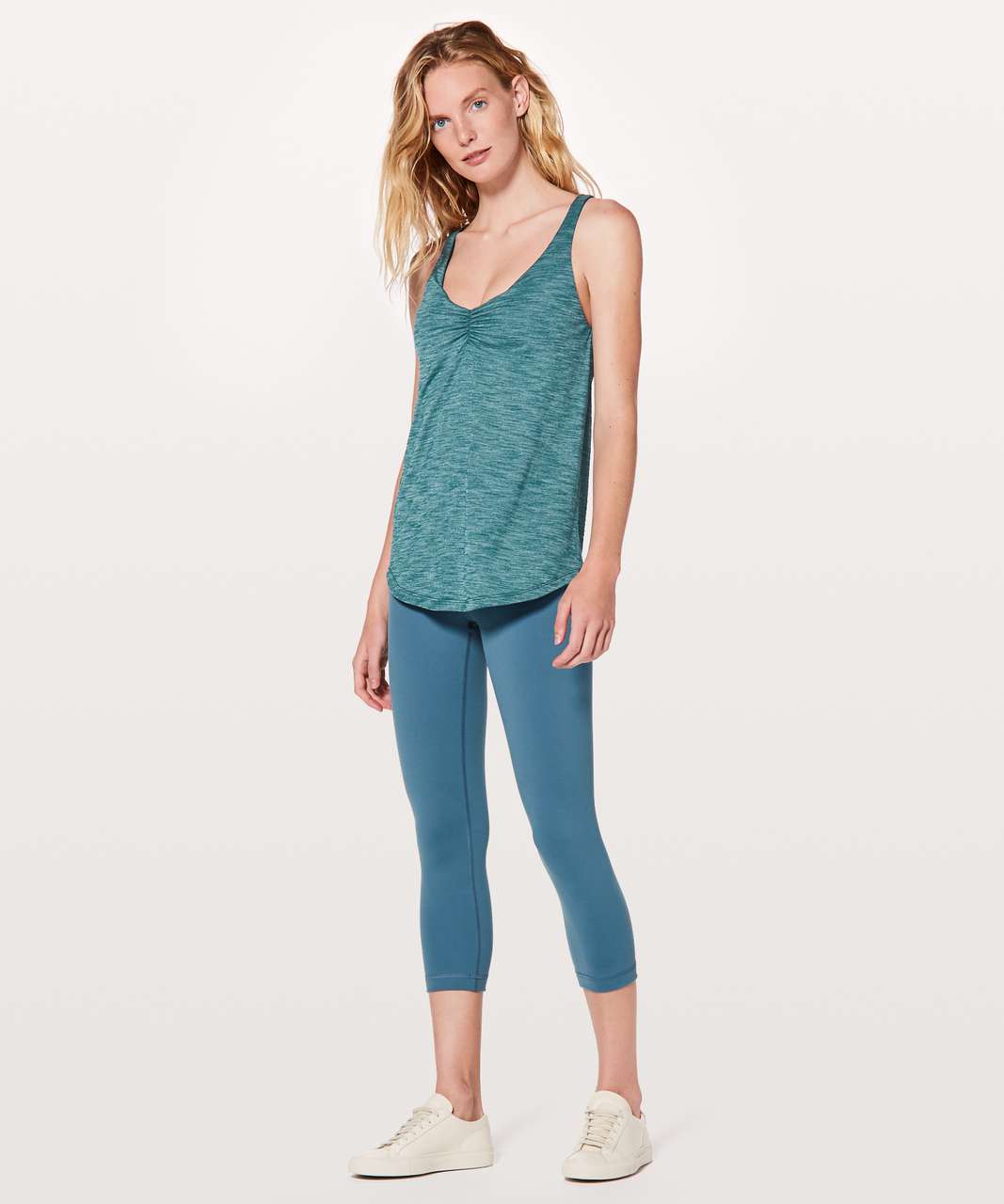 Lululemon Knot Your Typical Tank *Medium Support For A/B Cup - Heathered Dark Uniform Blue / Dark Uniform Blue