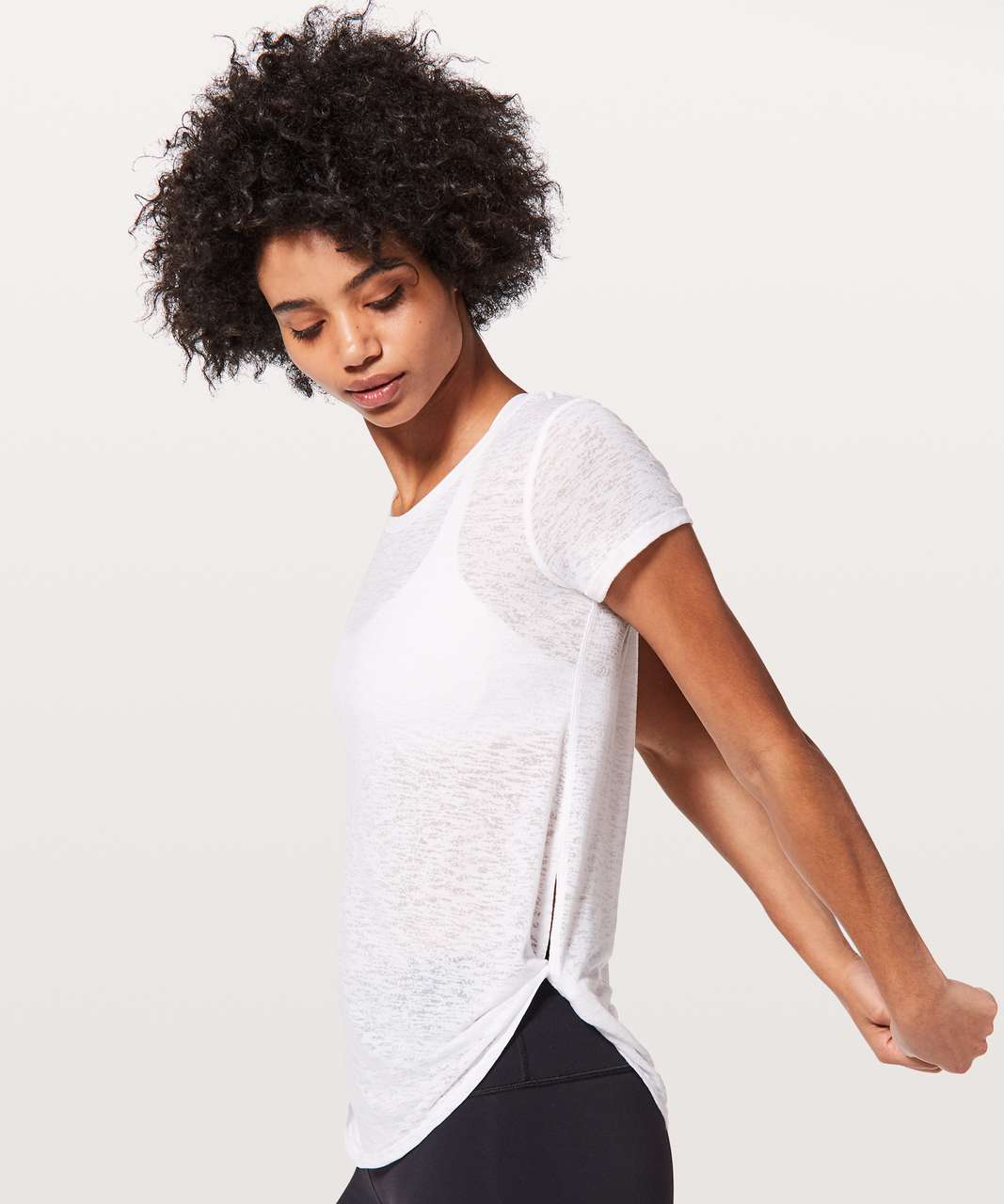 Lululemon Round Two Tee Burnout - White - lulu fanatics