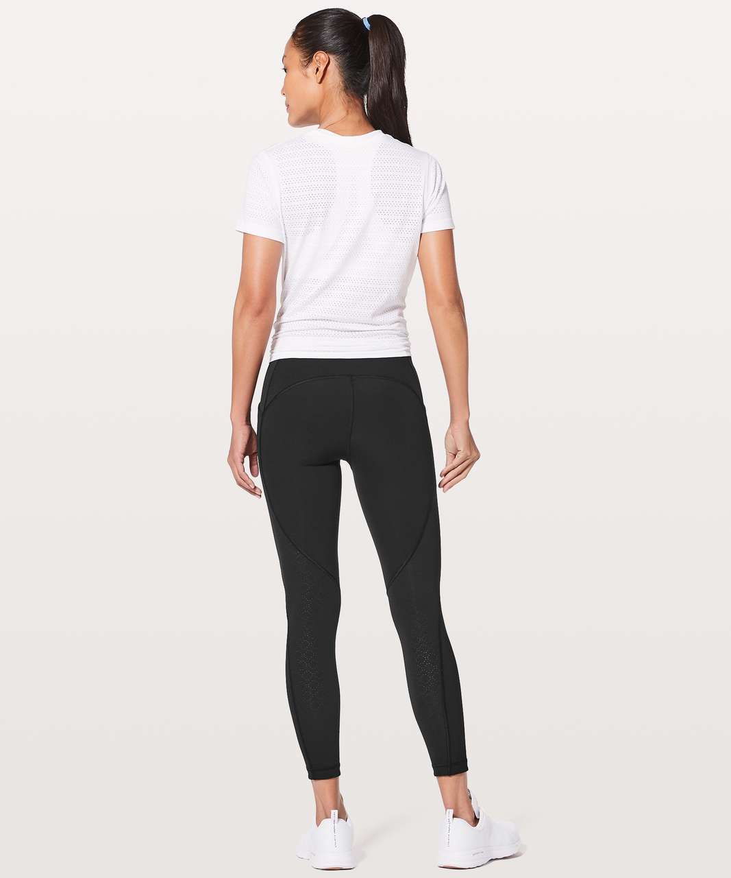 Lululemon breezy dot cropped leggings gray white size 6 - $55