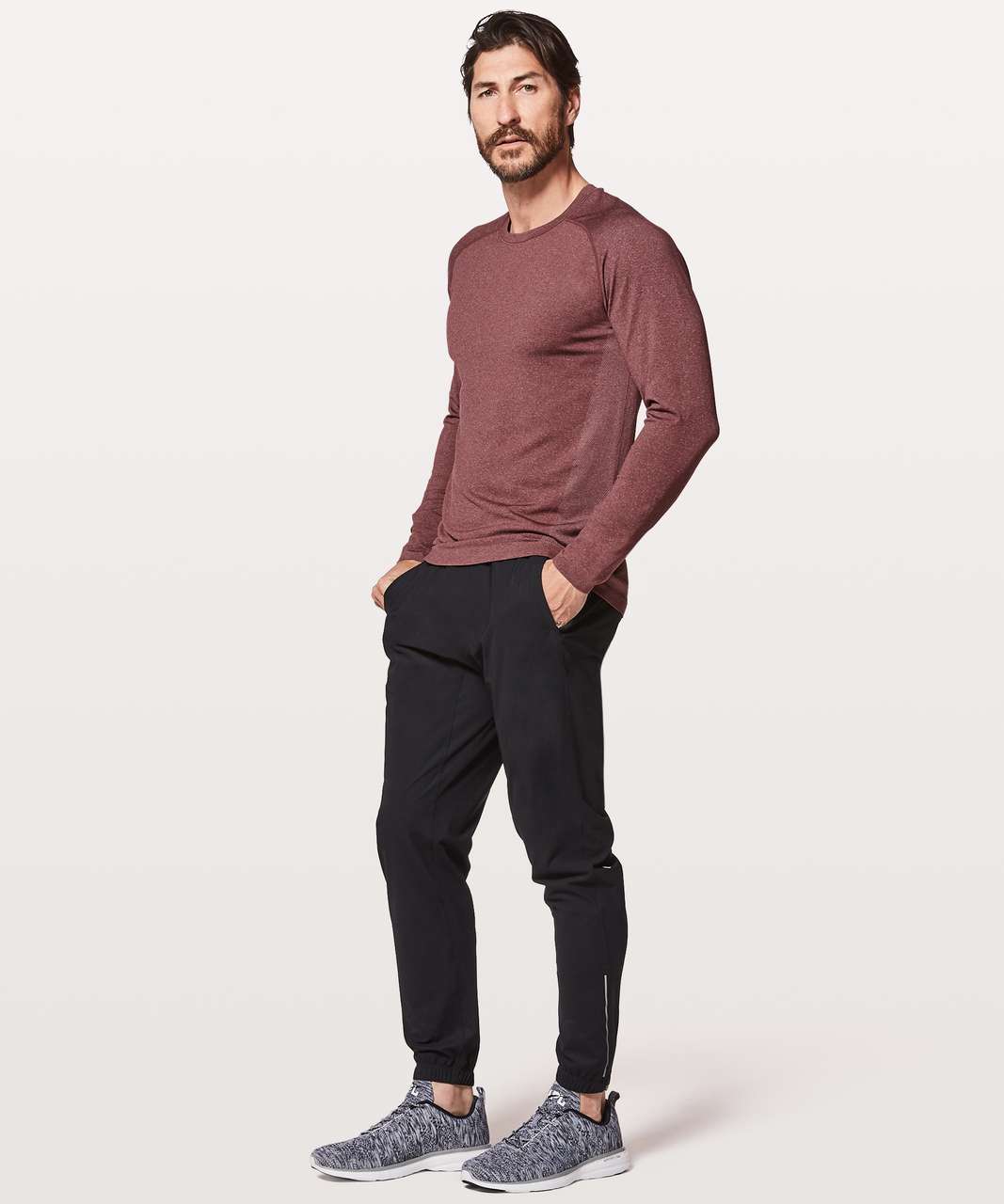 Lululemon Metal Vent Tech Long Sleeve - White / Smoky Red