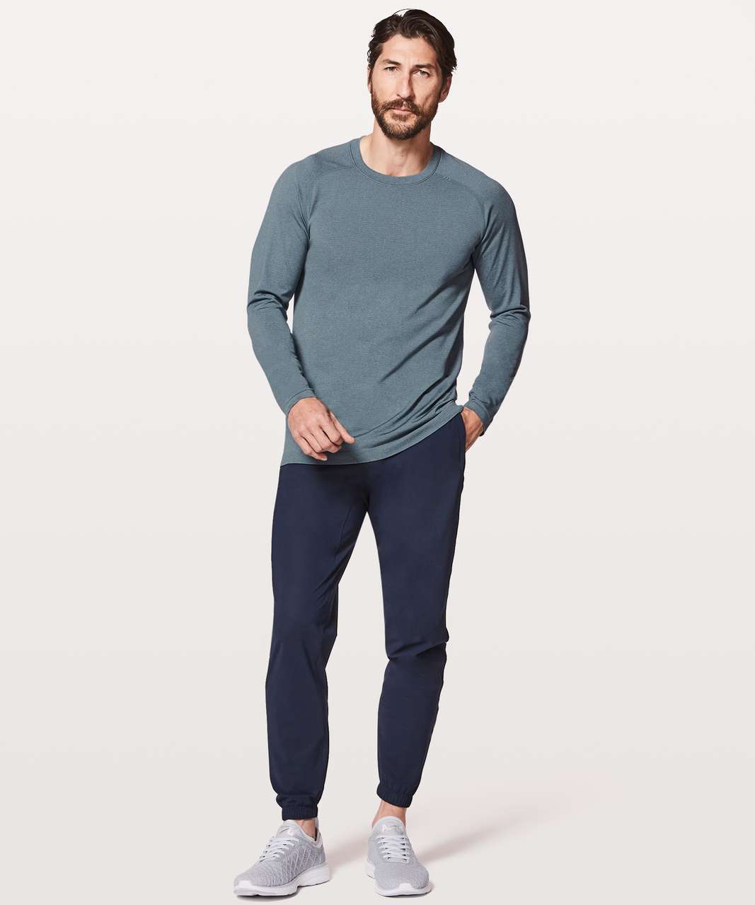 Lululemon Metal Vent Tech Long Sleeve - White / Blue Coal