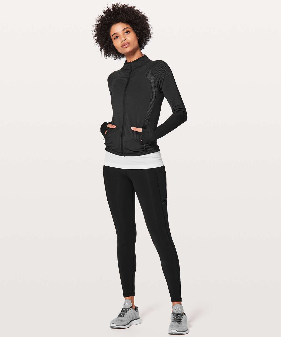 Lululemon Ready To Run Jacket Pinpoint - Black / Nebula