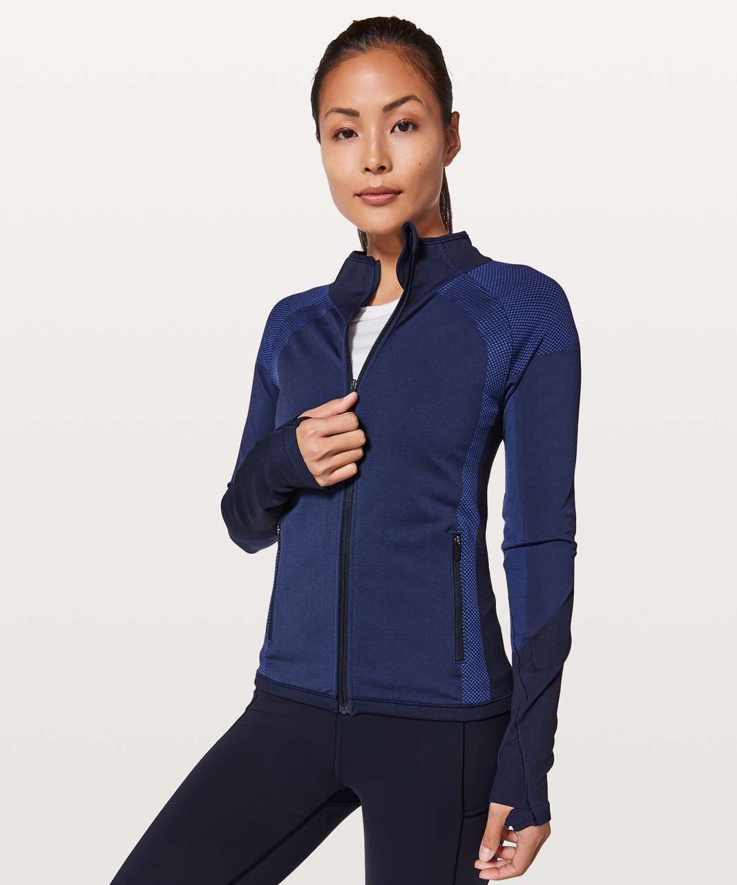 Lululemon Ready To Run Jacket Pinpoint - Midnight Navy / Moroccan Blue ...