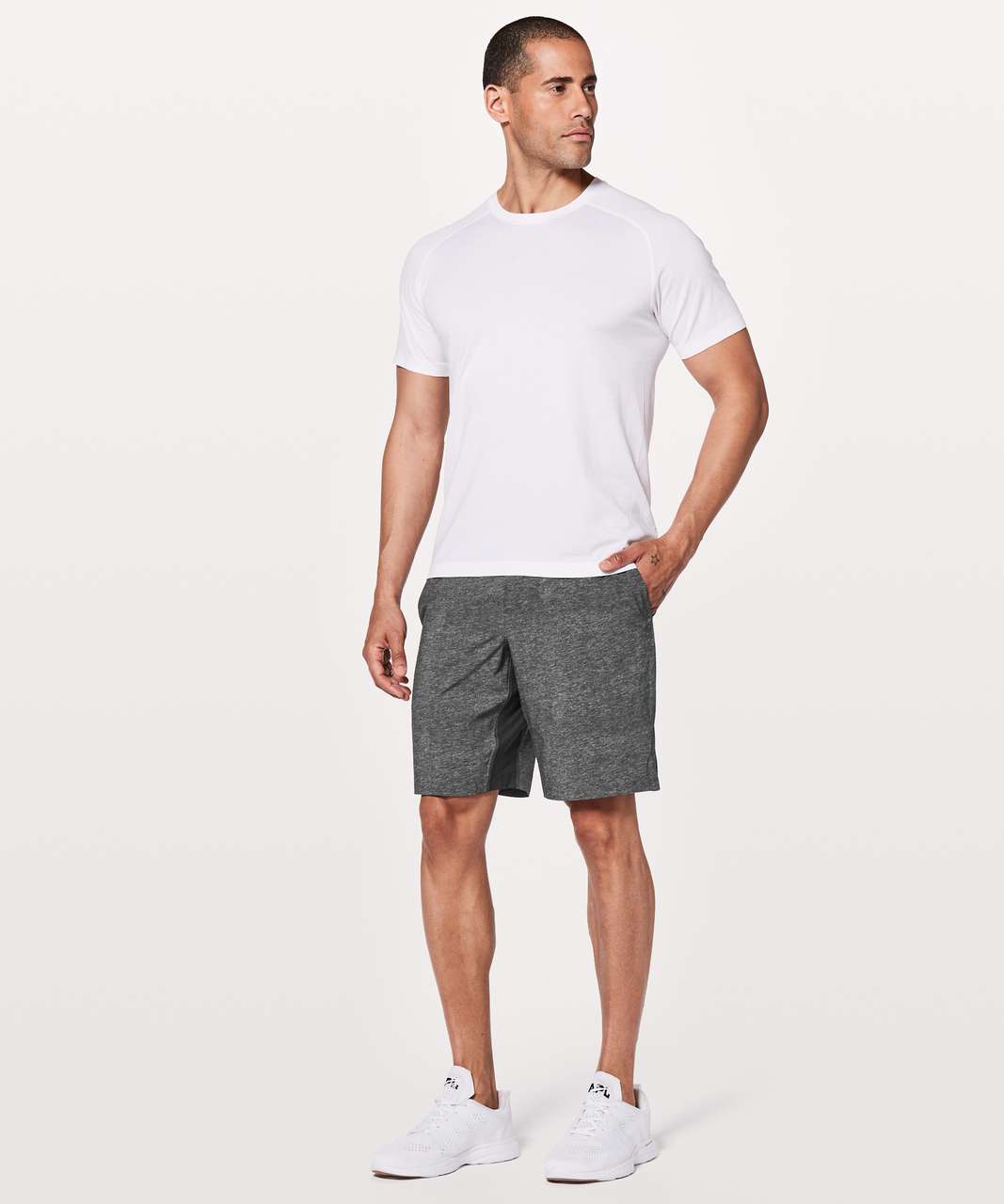 Lululemon T.H.E. Short Out Of Mind Liner 9" - Heathered Texture Printed Greyt Deep Coal