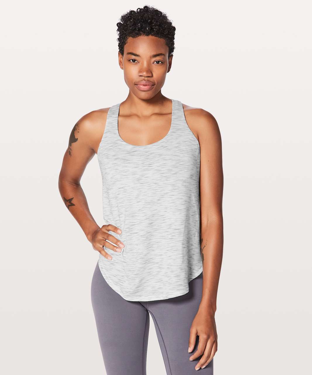 Lululemon Free To Be Serene Tank (2 In 1) *Medium Support For C/D Cup -  Tiger Space Dye Hail White / Nebula - lulu fanatics