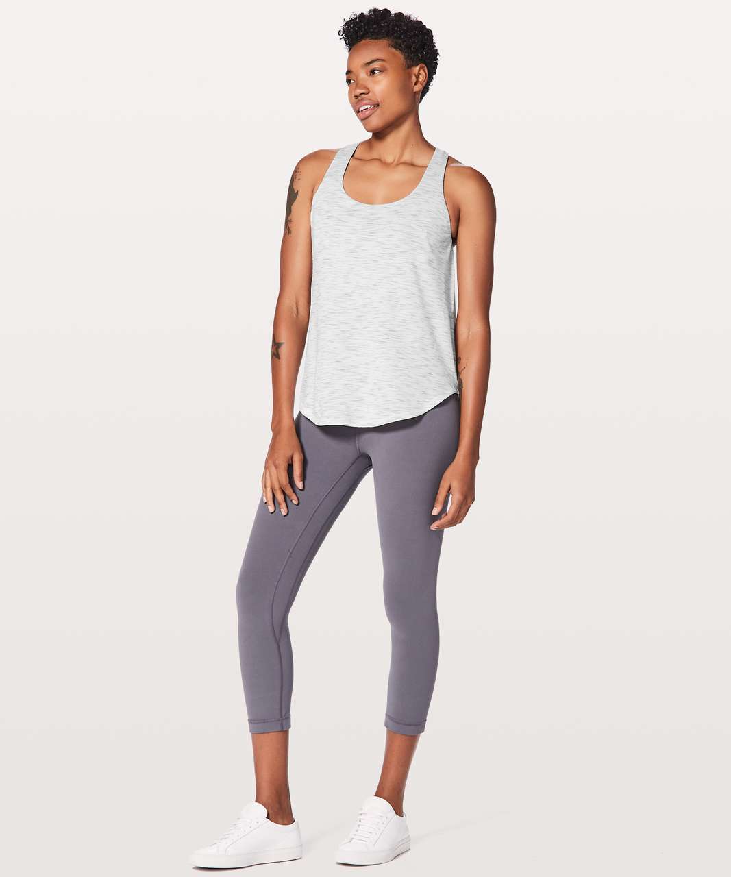 Lululemon Free To Be Serene Tank (2 In 1) *Medium Support For C/D Cup - Tiger Space Dye Hail White / Nebula