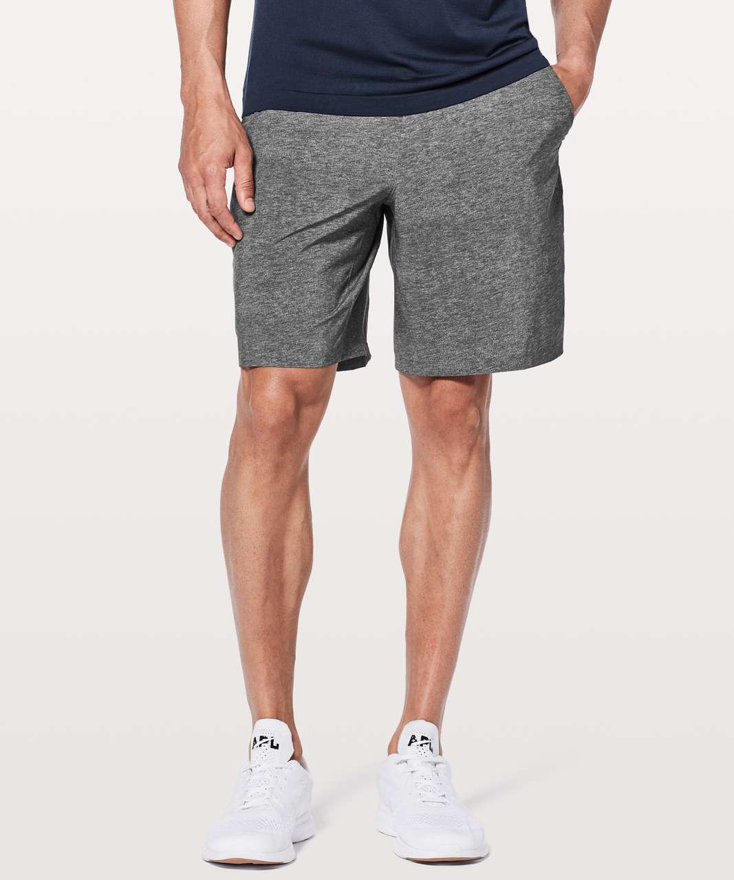 Lululemon Pace Breaker Short *Linerless 9" - Heathered Texture Printed Greyt Deep Coal