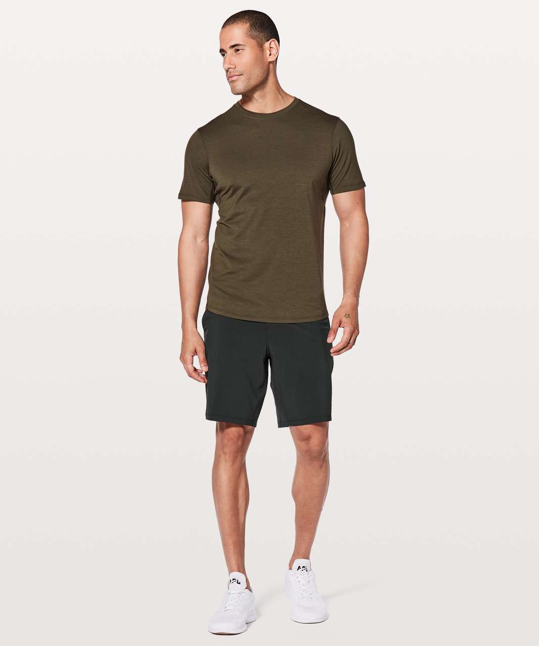 Lululemon Pace Breaker Short Linerless 9 - Heathered Texture Printed Greyt  Deep Coal (First Release) - lulu fanatics