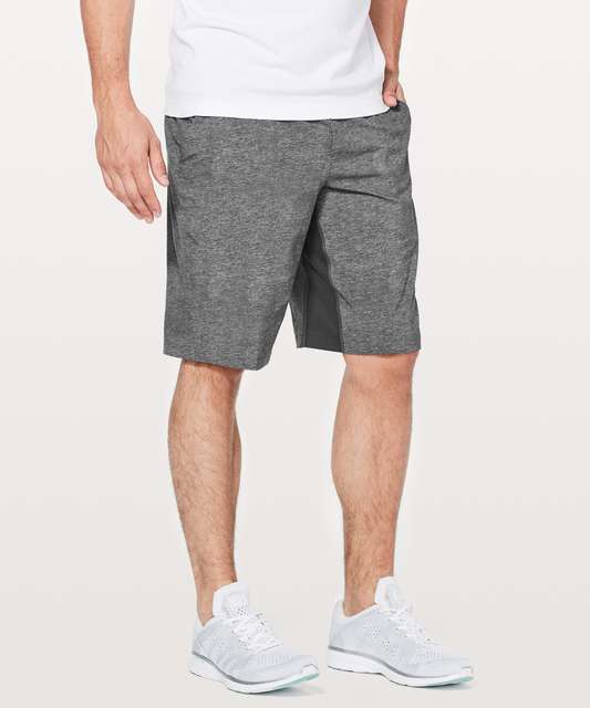 Lululemon Surge Short *Linerless 7 - Heathered Texture Printed Greyt Deep  Coal - lulu fanatics