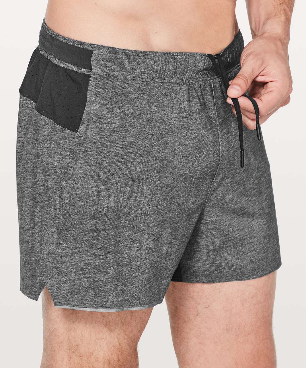 Lululemon Surge Short Out Of Mind Liner 4" - Heathered Texture Printed Greyt Deep Coal