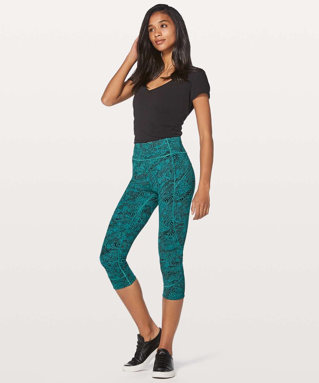 Lululemon In Movement Crop *Everlux 19" - Kitakami Spirit Green Black