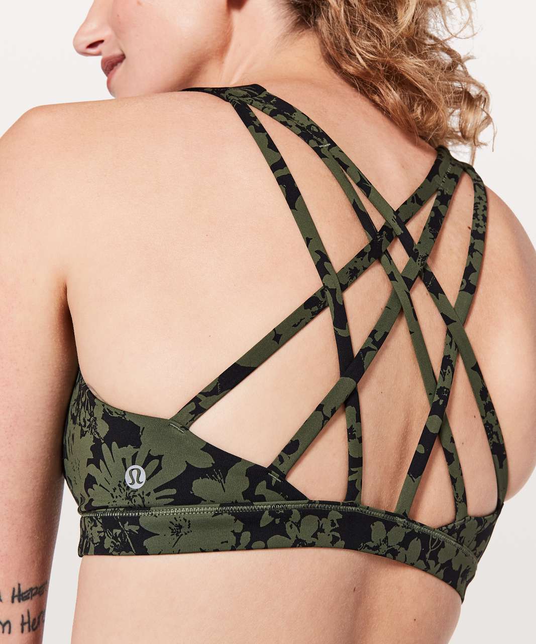 Lululemon Free To Be Serene Bra - Efflorescent Barracks Green Black