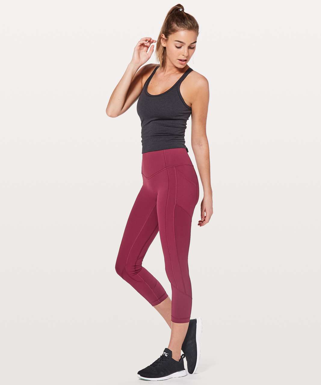 Lululemon All The Right Places Scrunch Maroon Patterned