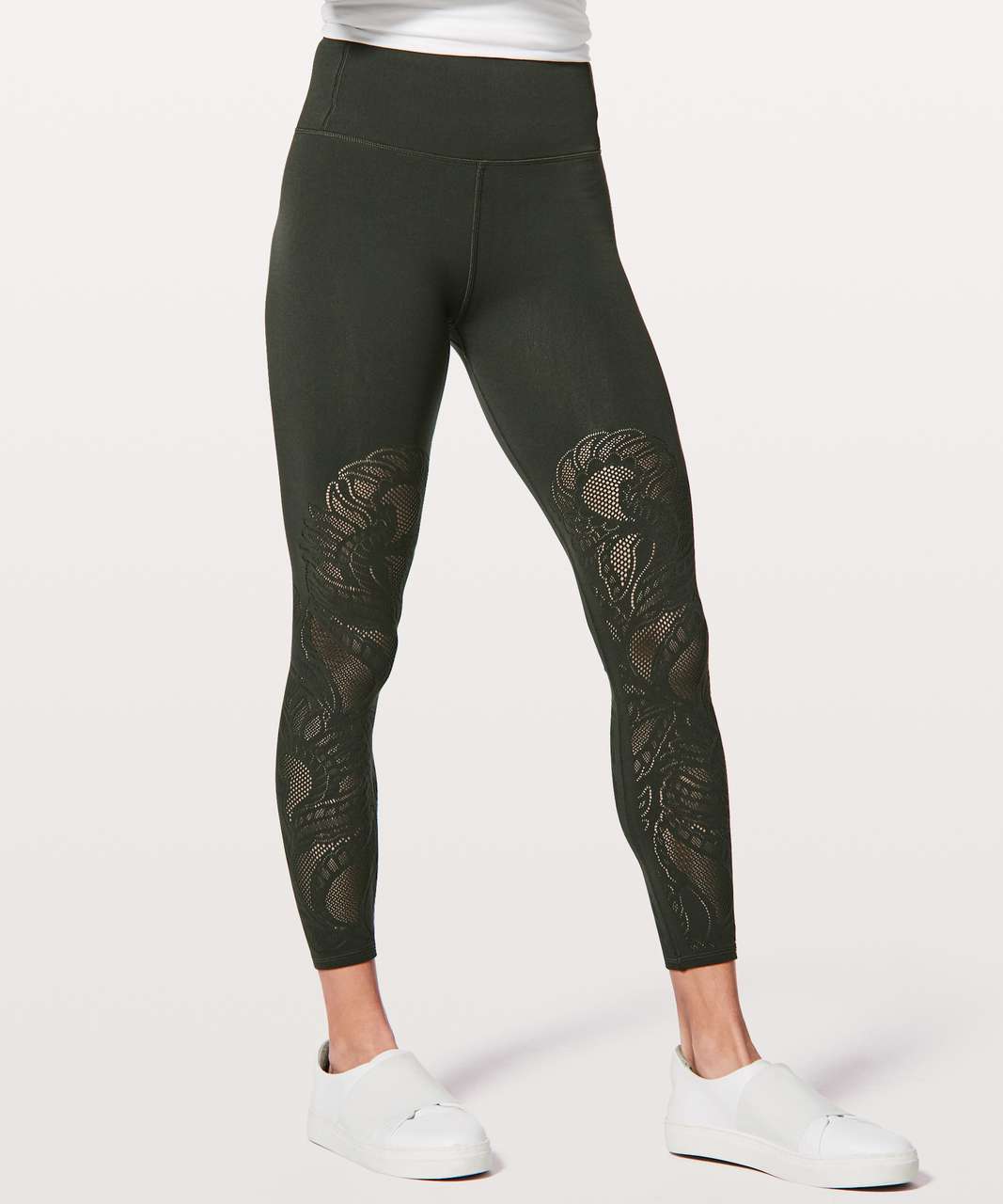 Lululemon Reveal Tight *Lattice Paisley 28" - Evergreen