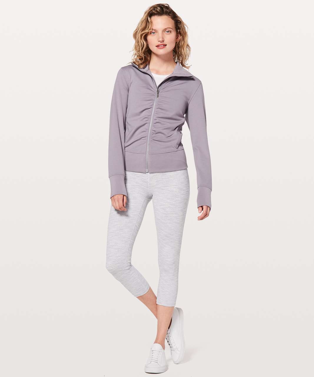 Lululemon Gather Up Jacket - Heathered Power Grey / Sea Salt - lulu fanatics