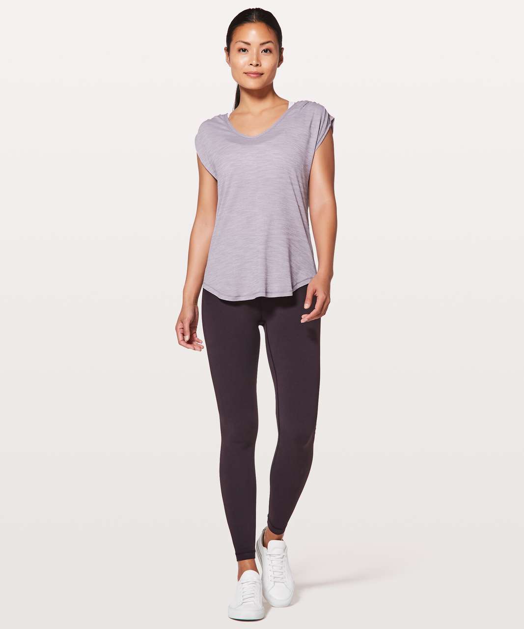 Lululemon Sweat Times Short Sleeve - Heathered Dusty Dawn