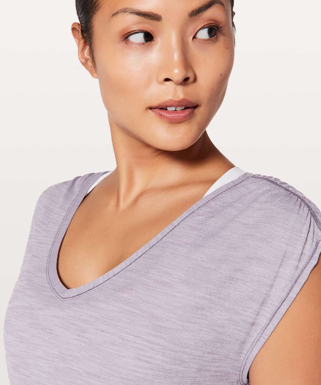 Lululemon Sweat Times Short Sleeve - Heathered Dusty Dawn