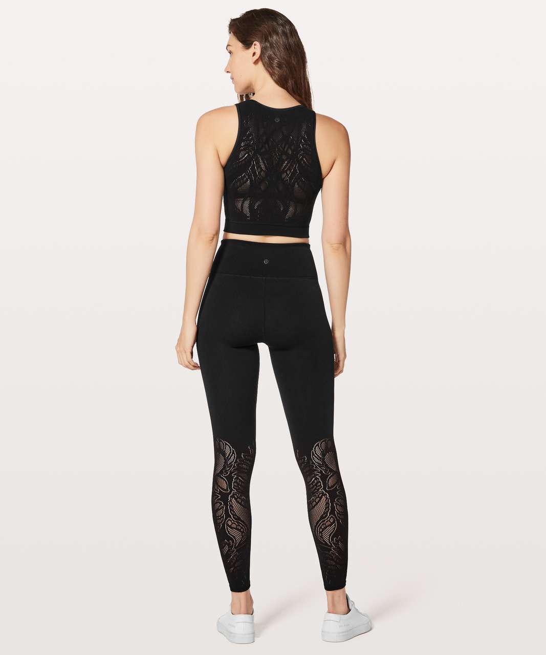 Lululemon Reveal Crop Top *Lattice Paisley - Black