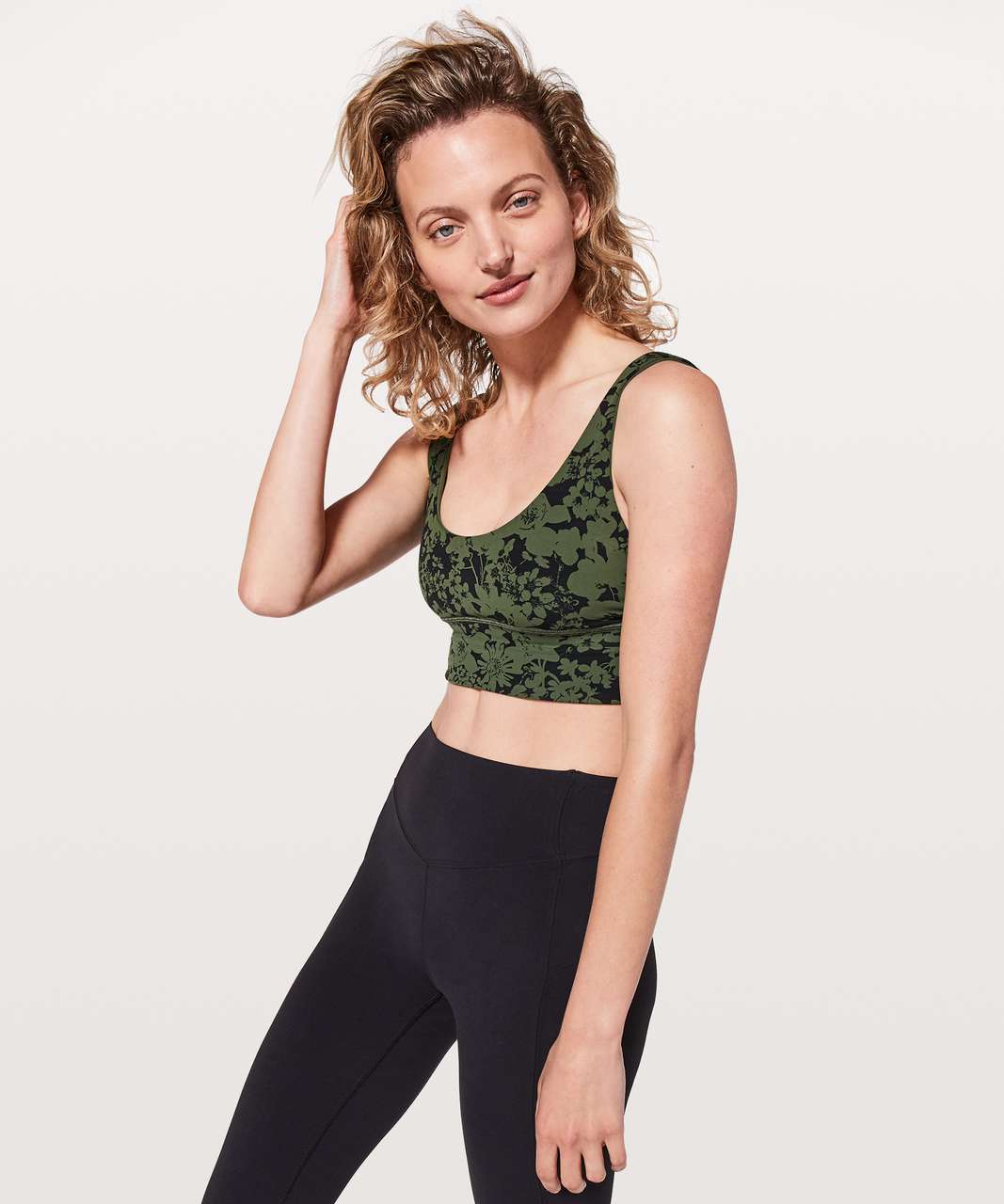 Lululemon Rejuvenate Bra - Barracks Green / Efflorescent Barracks Green Black