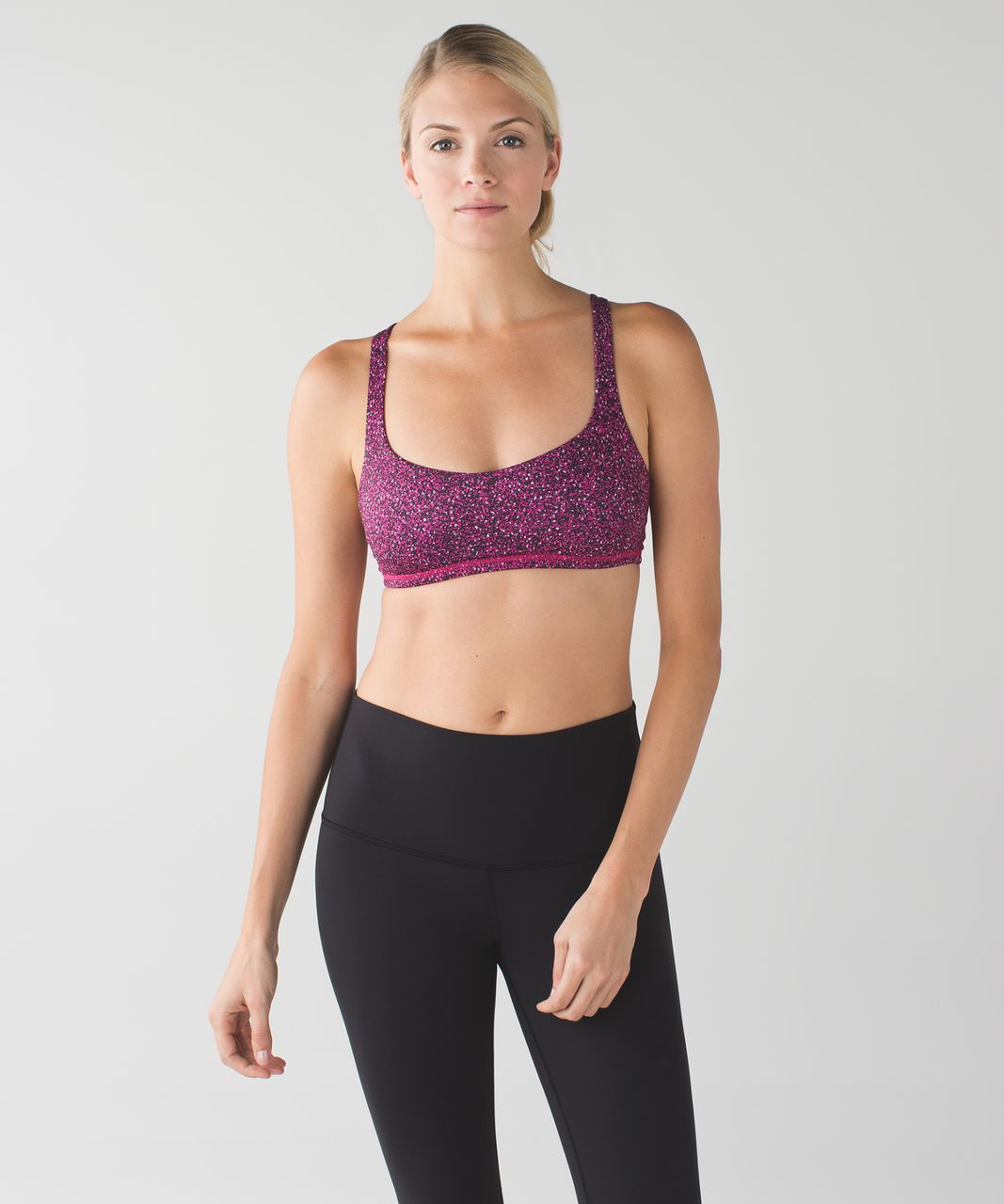 Lululemon Free To Be Bra - Flashback Static Caspian Blue Jewelled Magenta / Jewelled Magenta