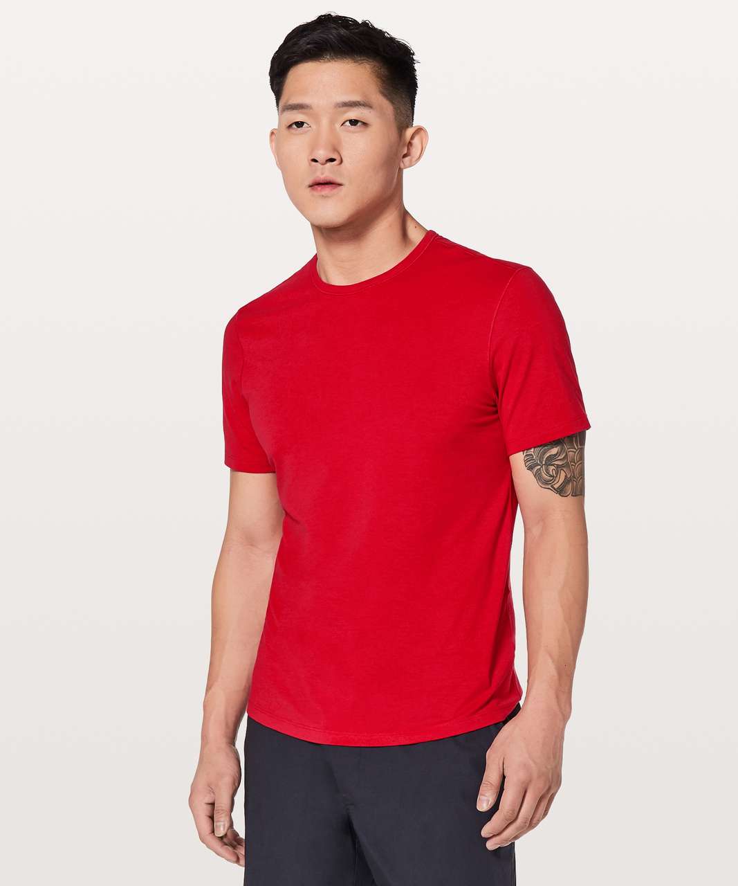 red basic tee