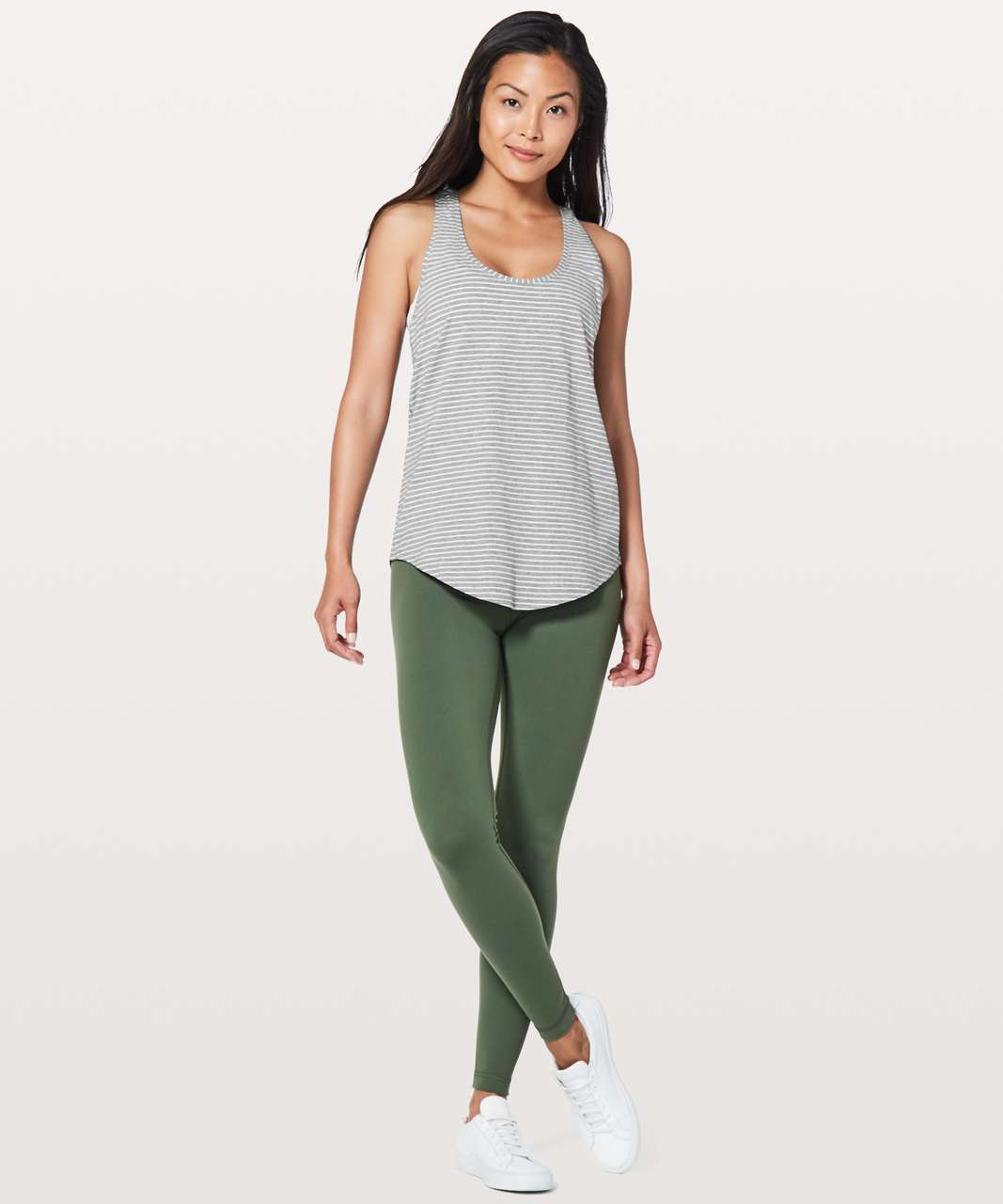 Lululemon Love Tank II - Modern Stripe Heathered Medium Grey White