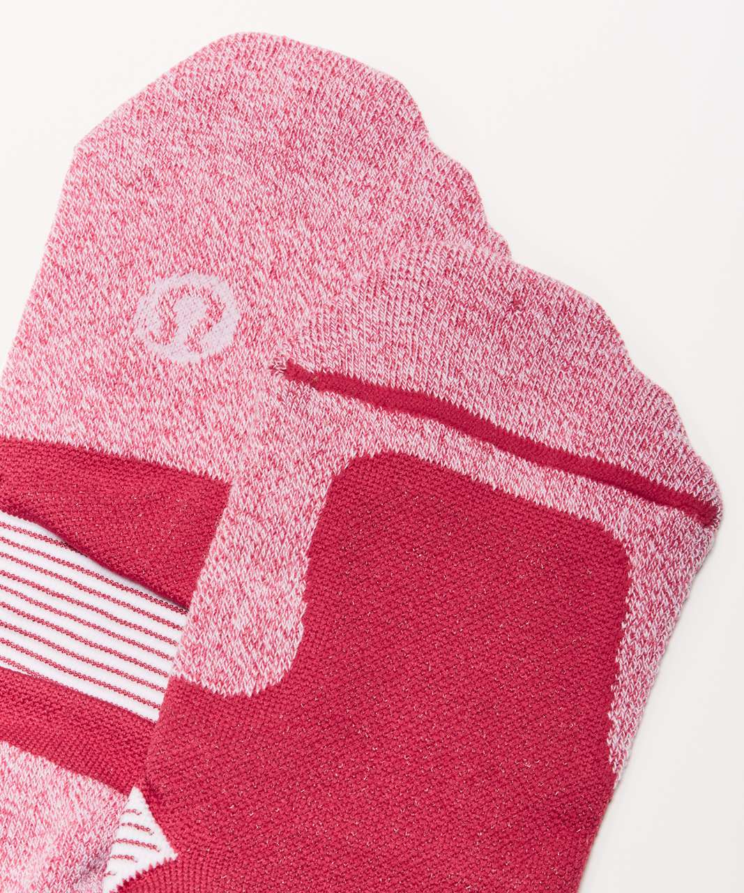 Lululemon Speed Sock *Silver - Fuchsia Pink / White