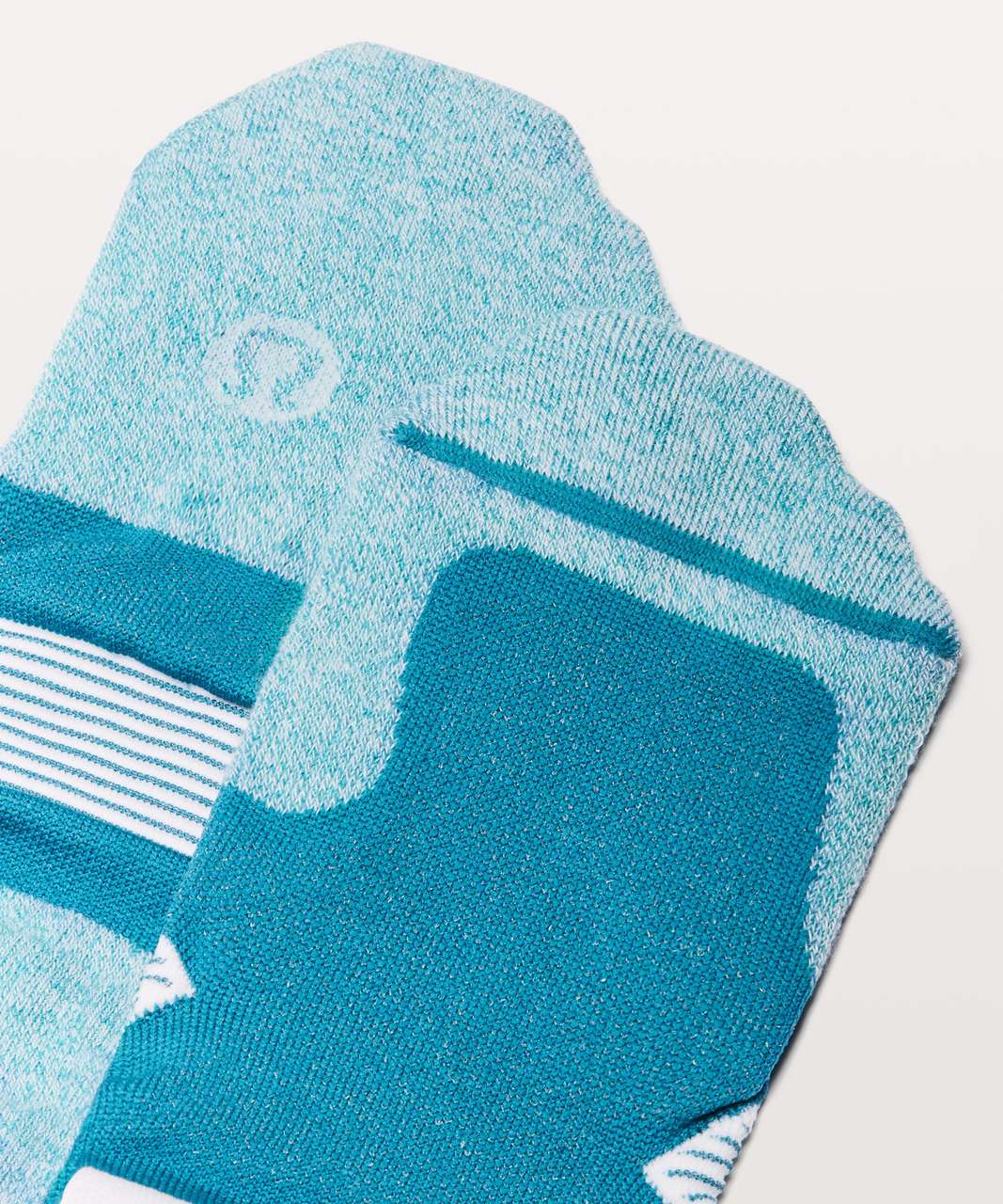 Lululemon Speed Sock *Silver - Teal Blue / White