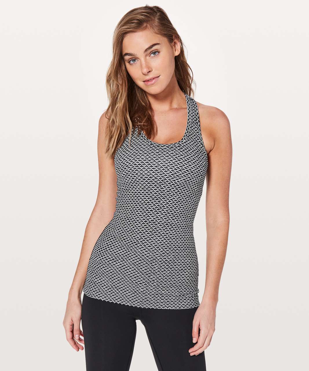 Lululemon Cool Racerback - Dottie Tribe White Black - lulu fanatics