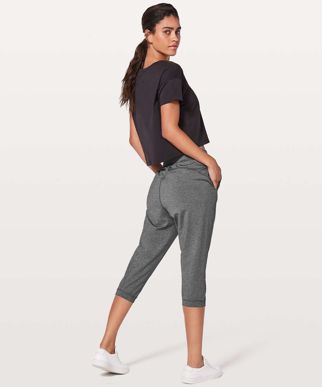 Lululemon Rejuvenate Crop *18 - Heathered Black - lulu fanatics