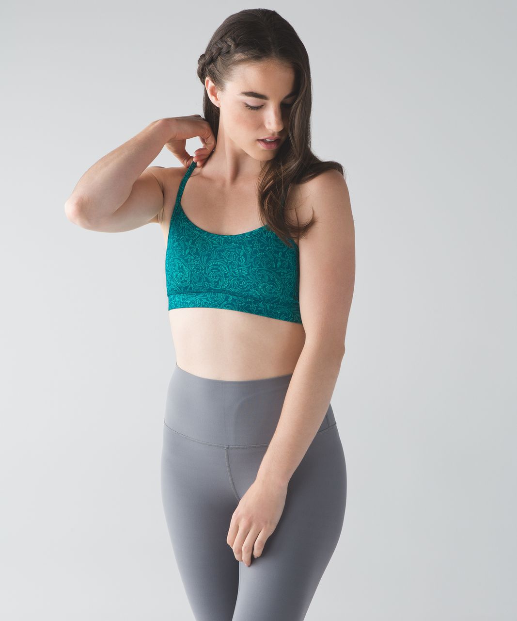 Lululemon Flow Y Bra IV - Foli Manifesto Bali Breeze Tofino Teal - lulu  fanatics