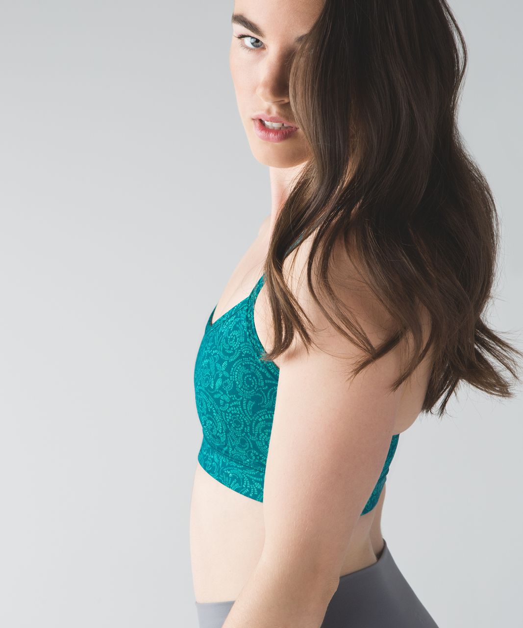 Lululemon Flow Y Bra IV - Foli Manifesto Bali Breeze Tofino Teal