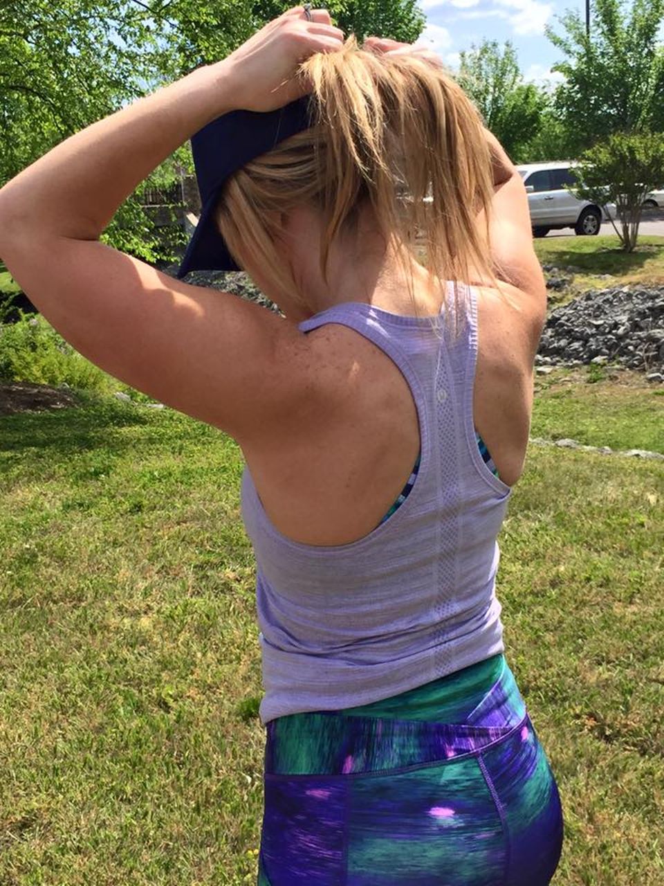 Lululemon Swiftly Tech Racerback - Heathered Lilac (Striped)