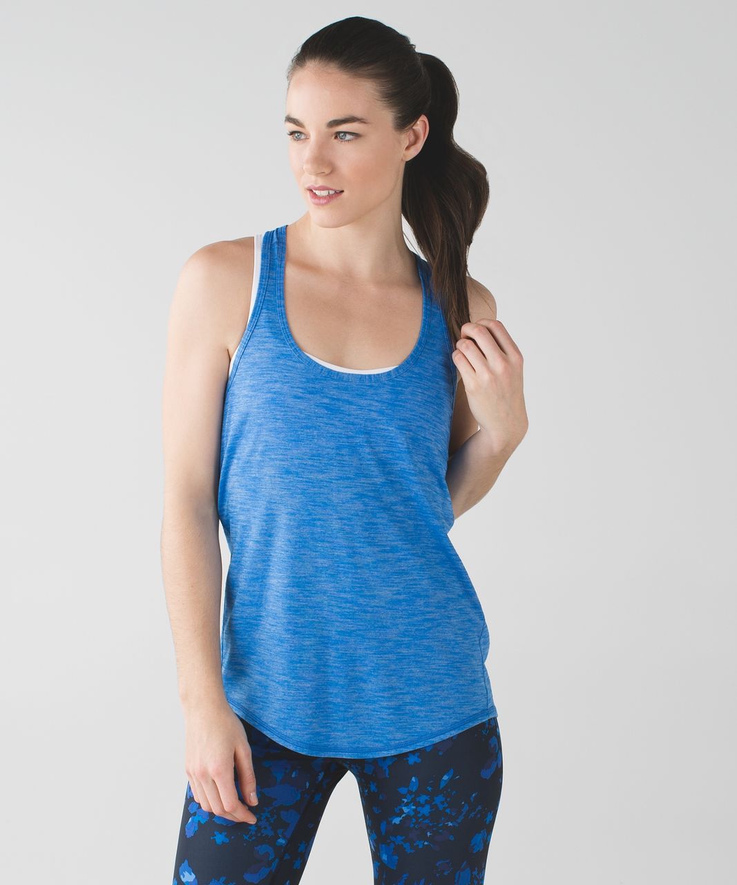 Lululemon Salute the Sun Singlet II - Heathered Lakeside Blue