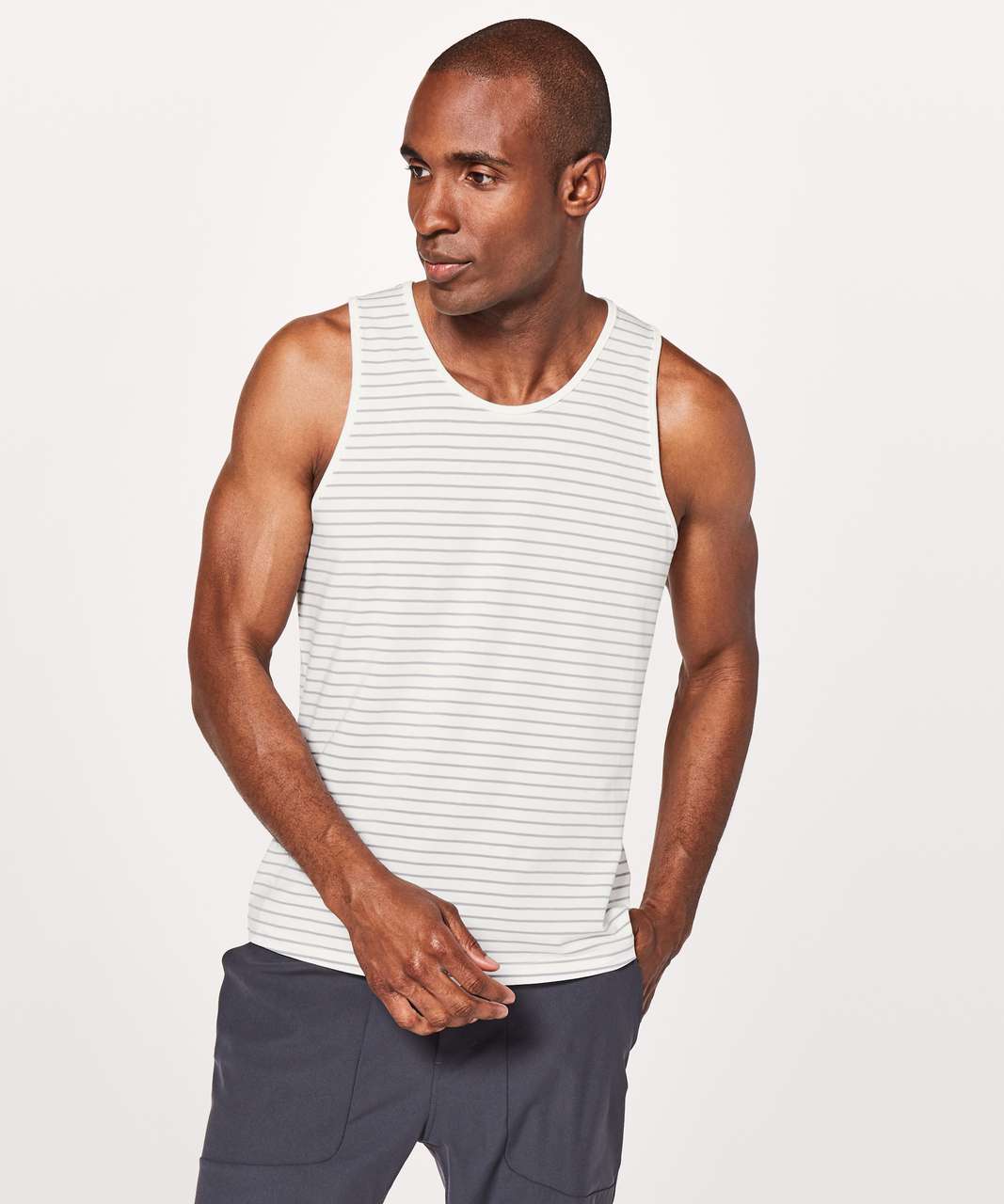 Lululemon 5 Year Basic Tank - Raven Stripe White Light Cast