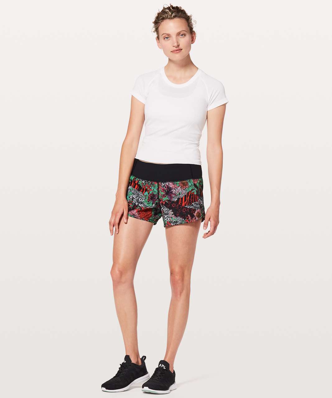 Lululemon Grapefruit CRB + Greyt/Black Speed Shorts + Classic