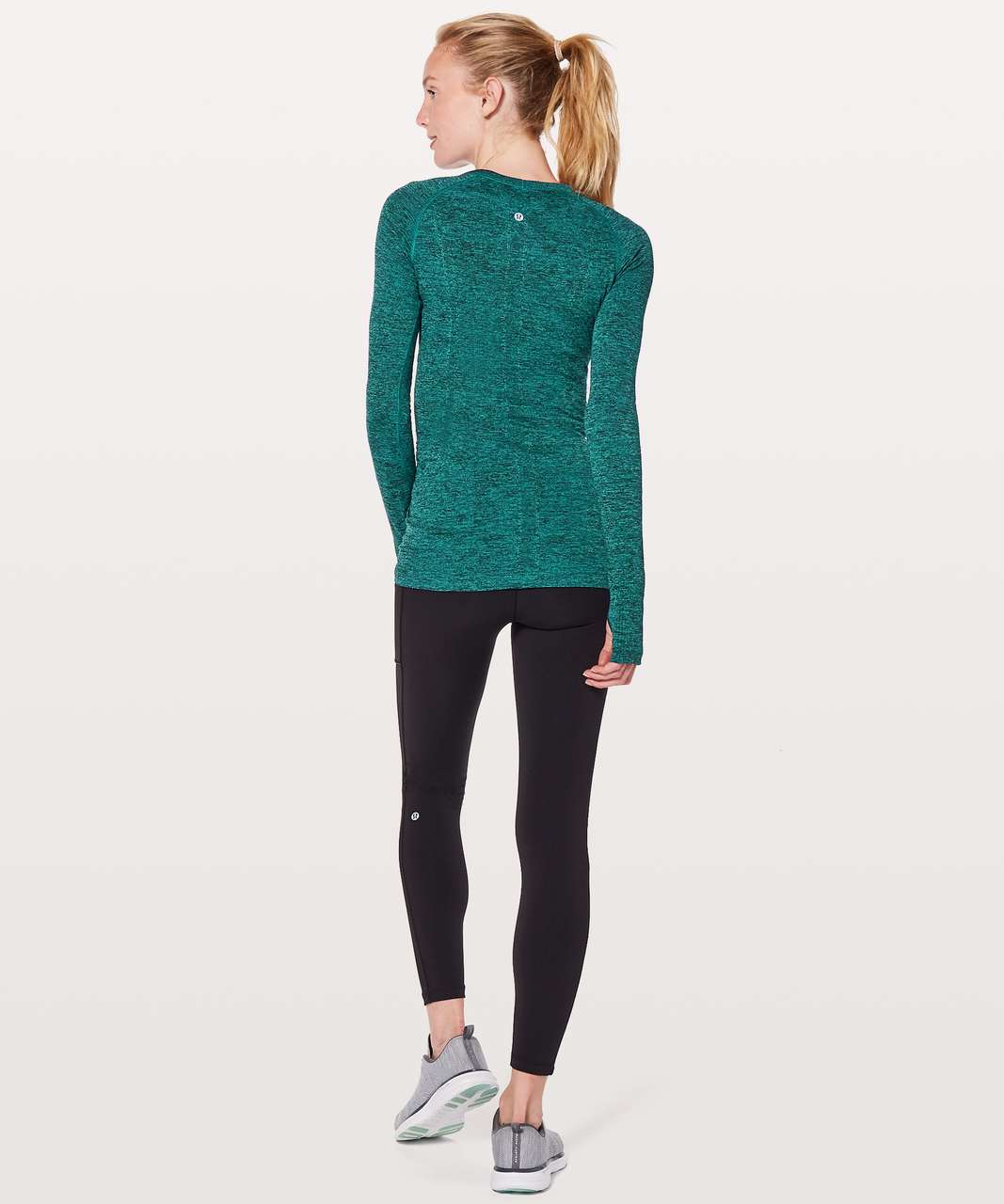 Lululemon Swiftly Tech Long Sleeve Crew - Teal Blue / Black