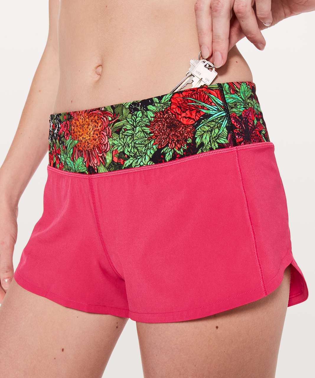 Lululemon Speed Up Short *2.5" - Fuchsia Pink / Zen Garden Multi