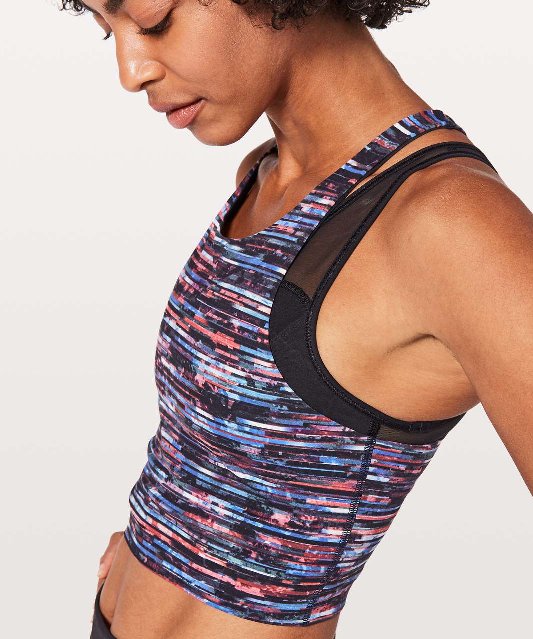 Lululemon Break Free Tank *Nulux - Hinshu Alpine White Multi / Black