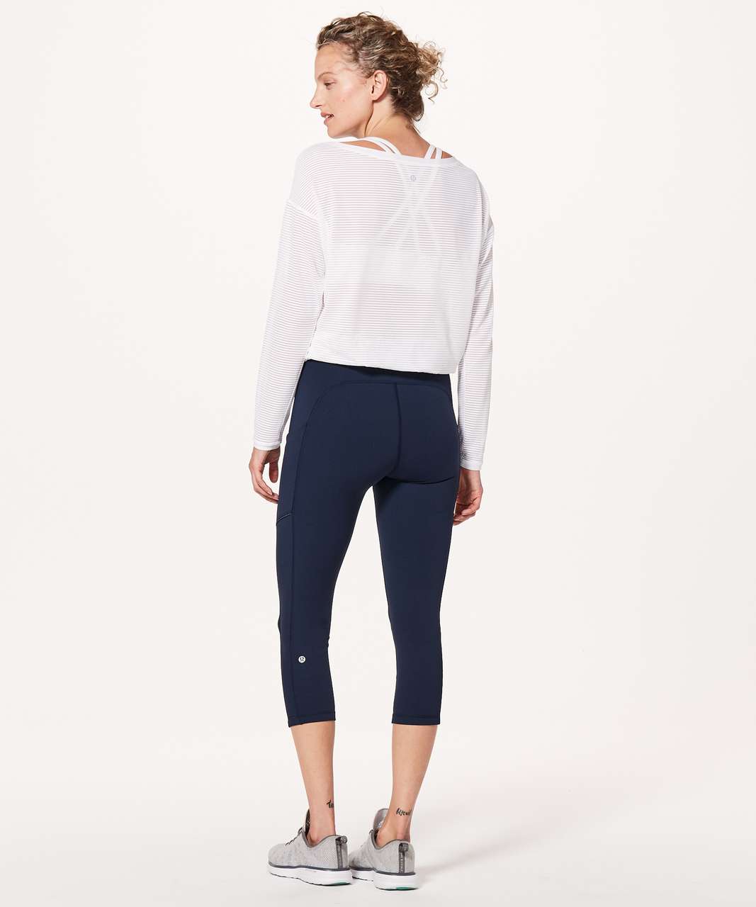 lululemon Athletica Speed Up Crop 21 Tidal Multi Print Blue