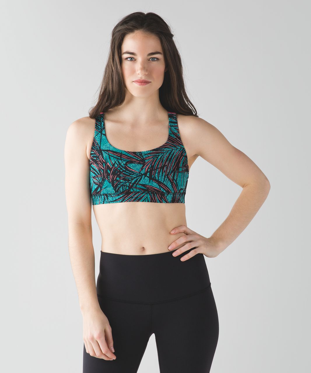 Lululemon Energy Bra - Mini Palm Lace Tofino Teal Multi / Flash Light -  lulu fanatics