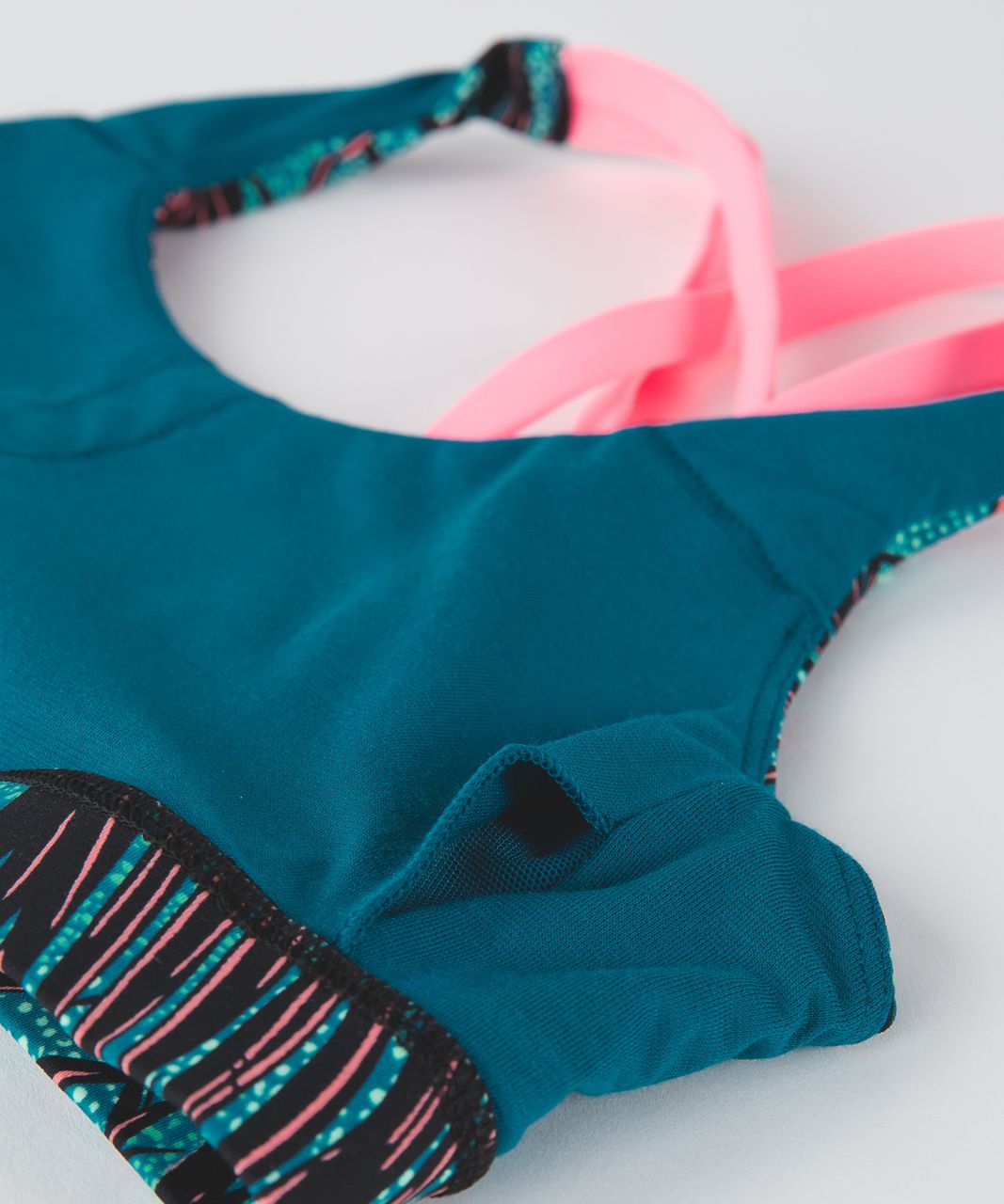 Lululemon Energy Bra - Mini Palm Lace Tofino Teal Multi / Flash Light