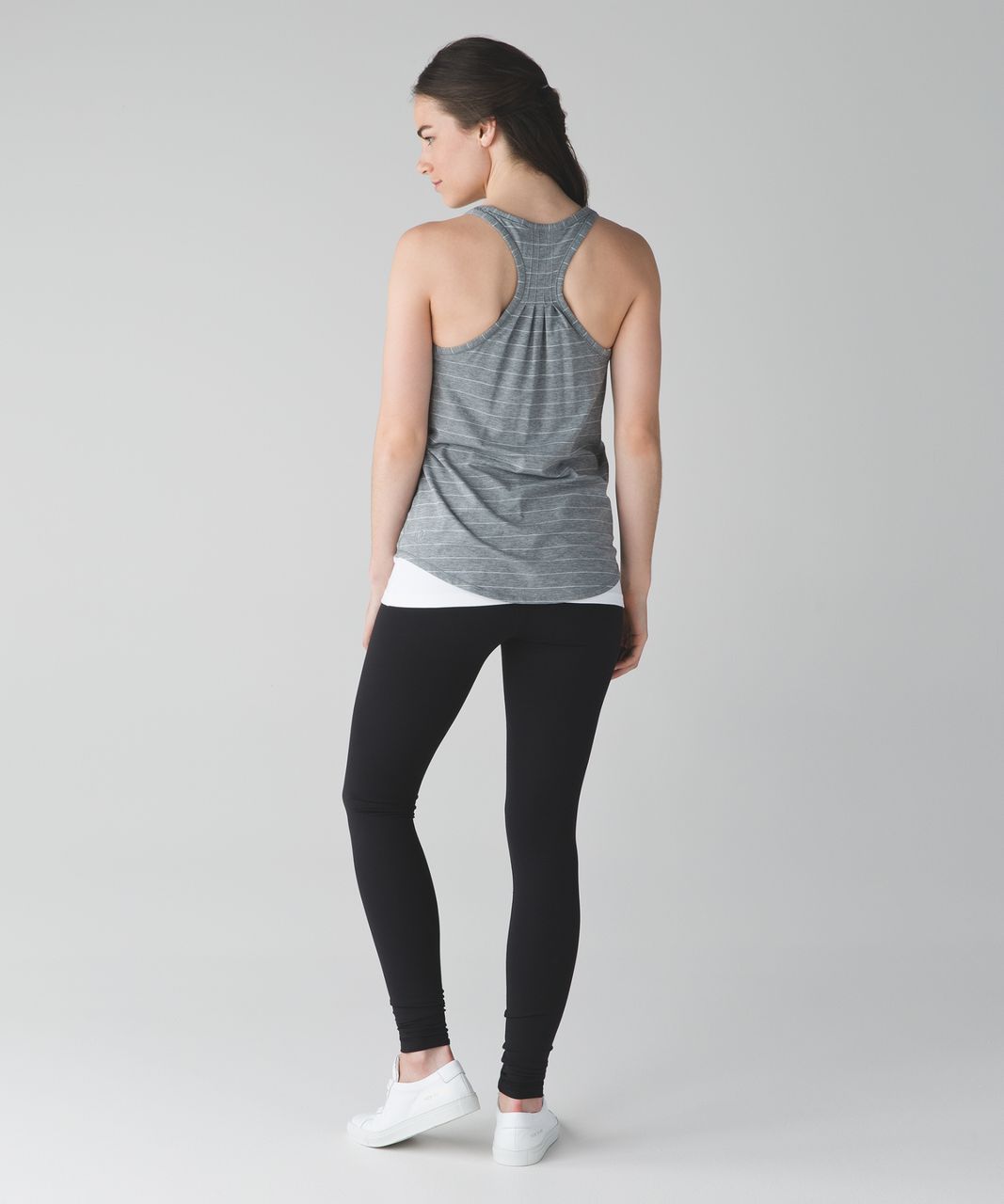 Lululemon Yogi Everyday Tank - Short Serve Stripe Heathered Medium Grey White