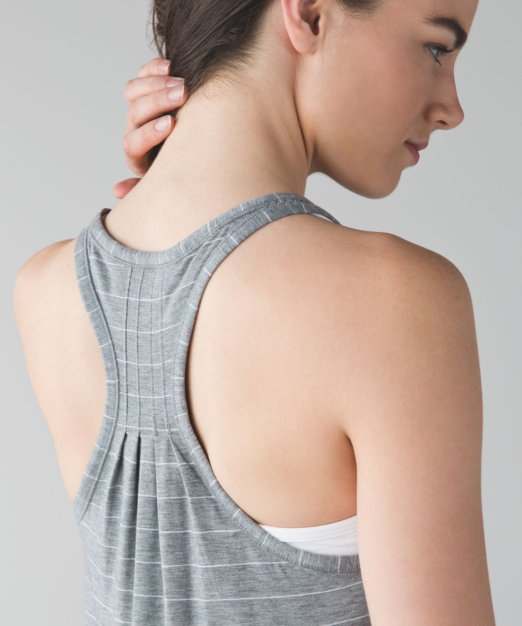 Lululemon Yogi Everyday Tank - Short Serve Stripe Heathered Medium Grey White