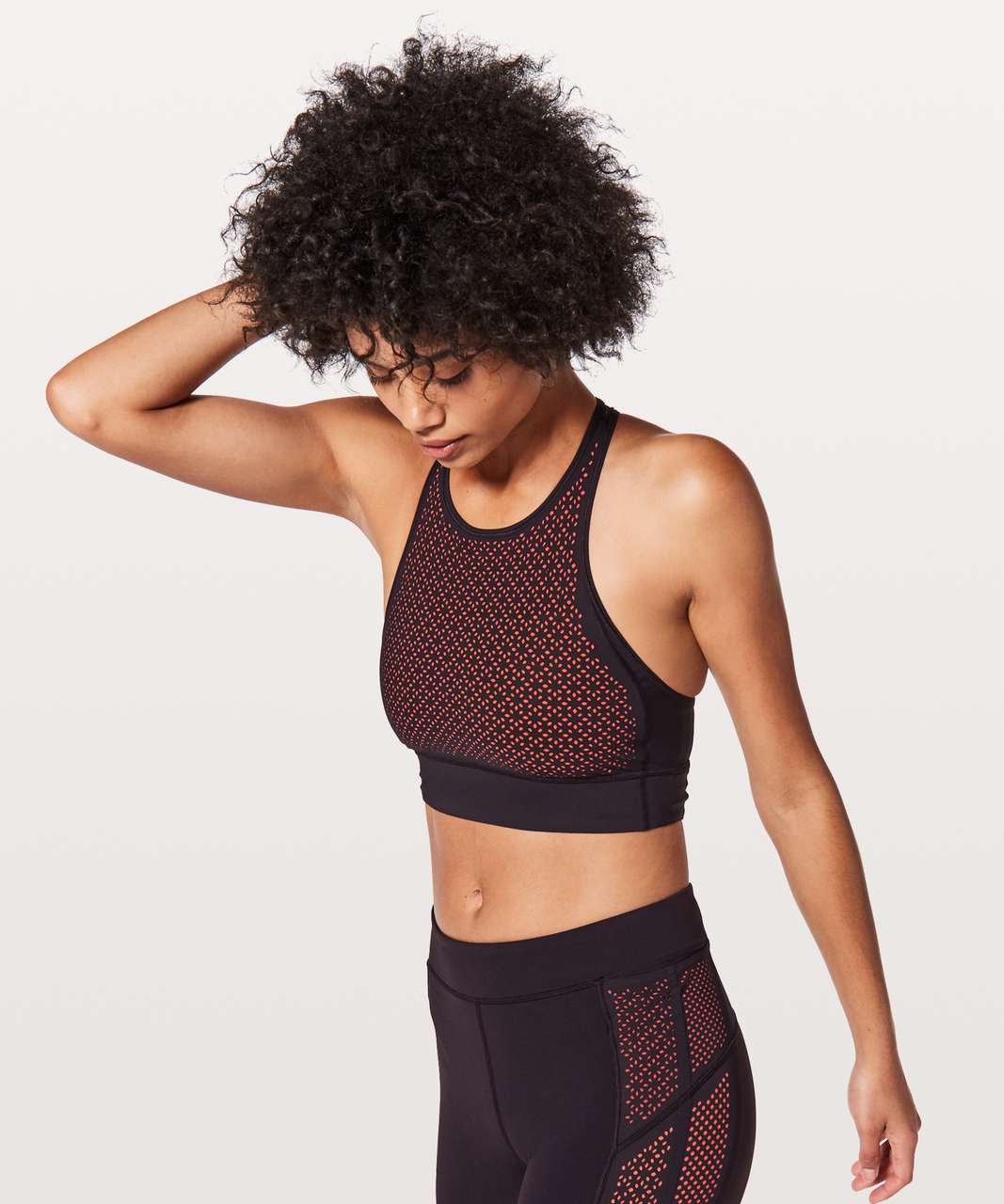 Lululemon Get Your Peek On Bra - Deep Phantom / Red Orange