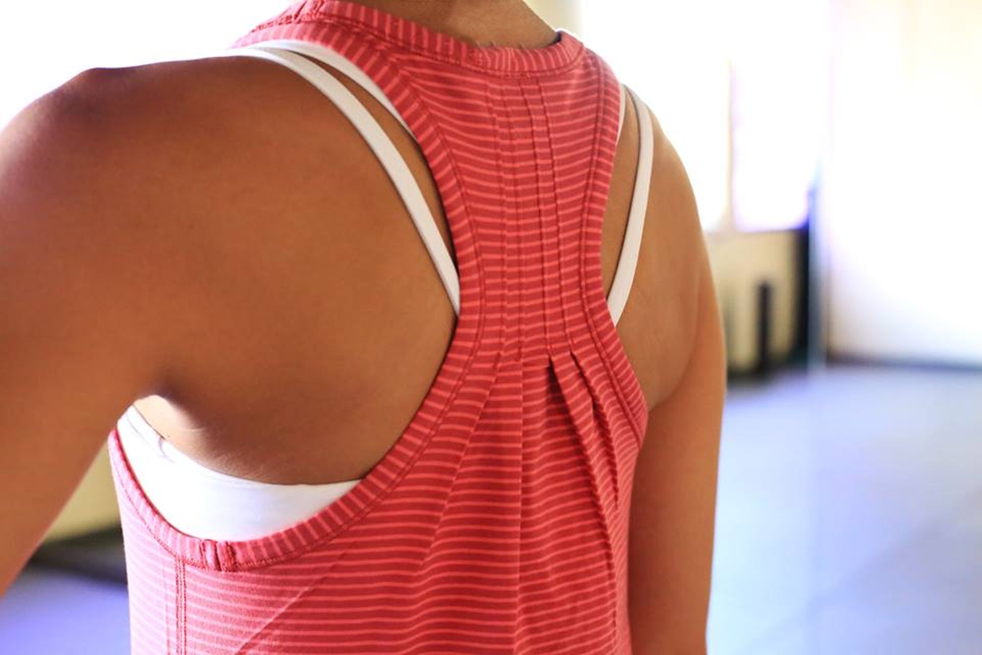 Lululemon Yogi Everyday Tank - Hyper Stripe Fireside Red Flash Light